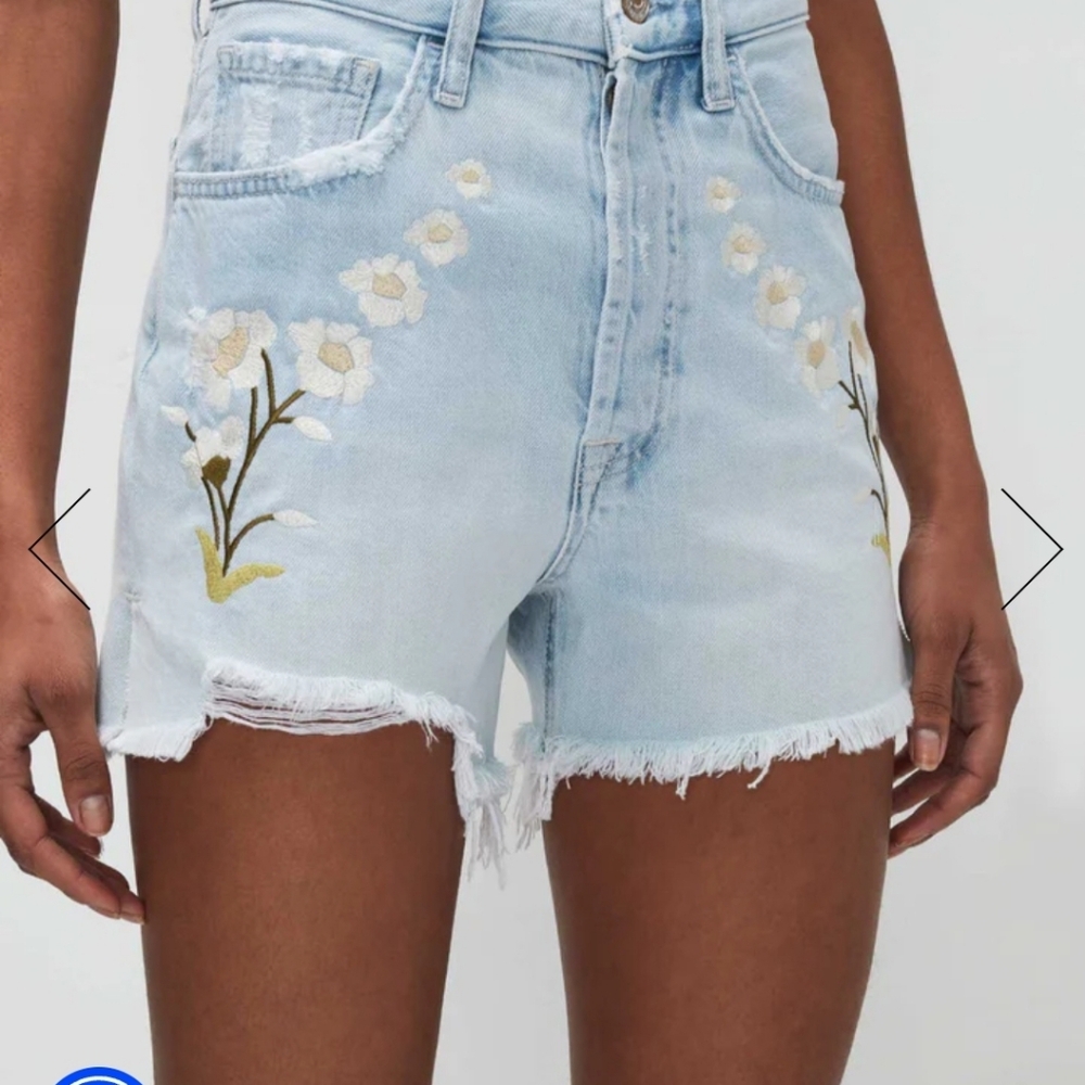 7 For All Mankind Easy Ruby High Waisted Cust Off Shorts - Picture 8 of 16
